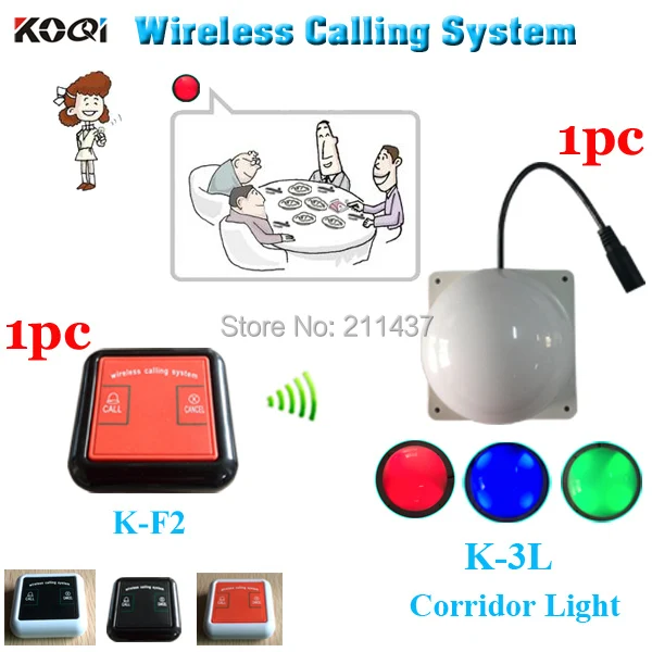 

Wireless waiter call system K-F2 100% waterproof bell for client in the compartment K-3L room light for waiter in the corridor