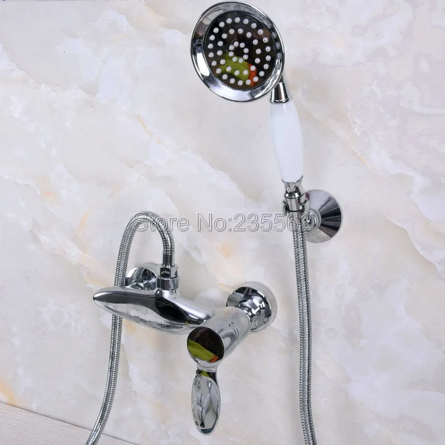 

Chrome Bath Shower Faucets With Hand Sprayer Shower Head Bathroom Tap lna269