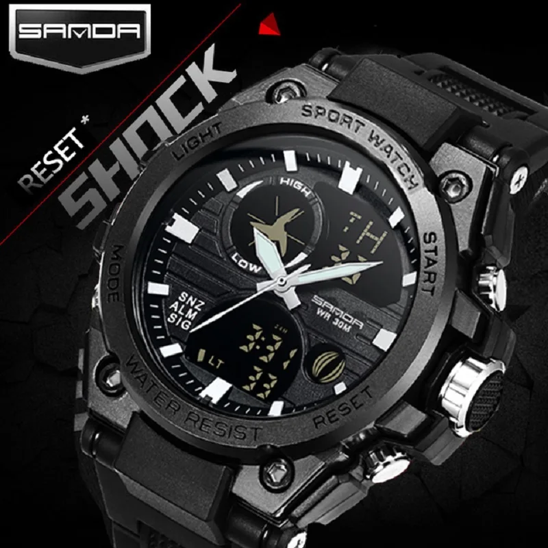 

2019 Sanda Sport Mens Watches Top Brand Luxury Waterproof Quartz Watch Men S Shock Military Sport Watch Clock Relogio Masculino
