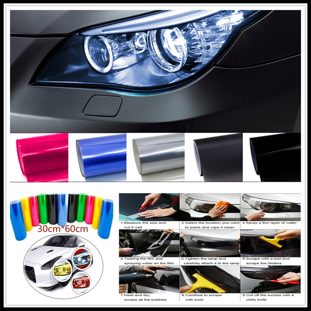 

Car Tuning HeadLight Taillight Fog Light Decor Vinyl Smoke Film Sticker Decal for BMW i8 Z4 X5 X4 X2 X3 M5 M2 X6 M6 640i 640d