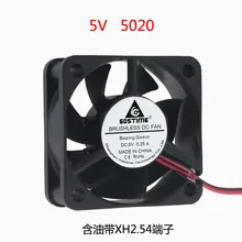 2 шт./лот 50x50x20 мм DC5V 12 V 24 V 5020 охлаждающий вентилятор с низким уровнем шума осевой вентилятор, высокая скорость, устанавливаемое на вентиляционное отверстие в салоне автомобиля воздушный воздуходувка