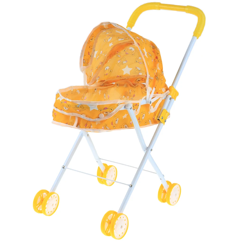 Mini Simulation Foldable Baby Push Cart Pushchair Stroller Pram Kids Pretend Play Furniture Toys