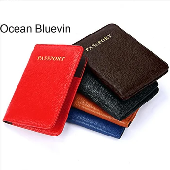 

OCEAN BLUEVIN Leather Multifunction Passport Holder Wallet Passport Cover Cartoon Travel Passport Package Travel Accessories