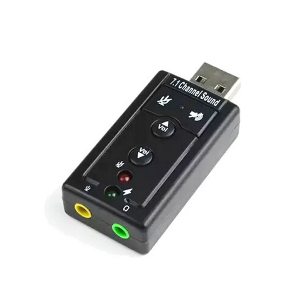 

7.1 Channel 3D Audio Adapter Converter Mini External USB 2.0 Sound Card + 3.5mm Earphone MIC Interface for PC Computer