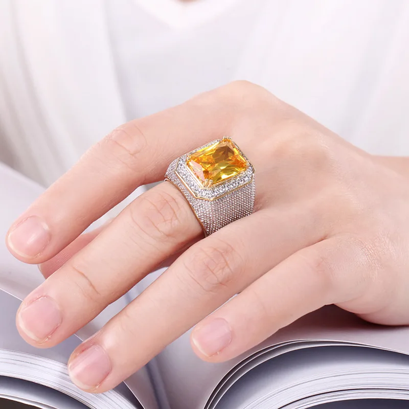 Мужское кольцо Bague Ringen из нержавеющей стали золотого цвета фиолетовое желтое