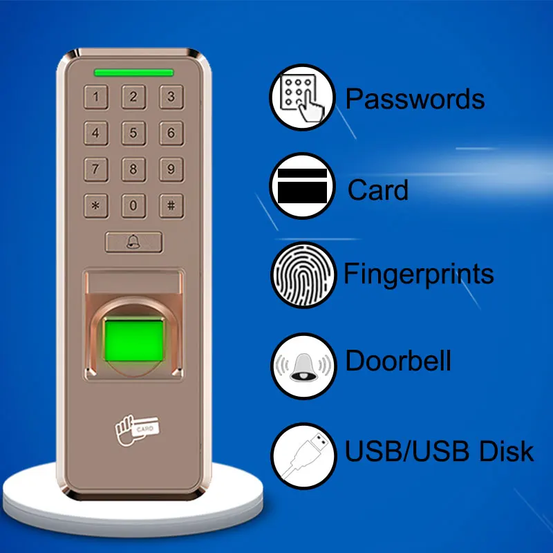 

Biometric Fingerprint Door Lock USB Access Control Device Time Clock Entry Exit Recorder Employee Digital Machine Safe Home