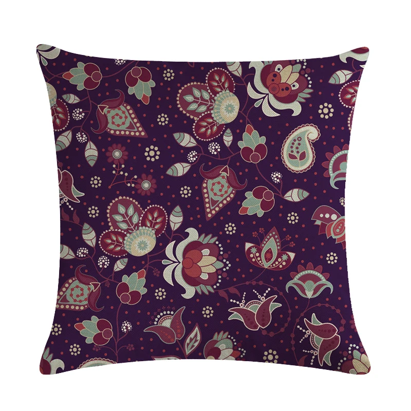 Boho Paisley Oriental Floral Pattern Navajo Geometric Prints Fantasy Petal Flowers Gorgeous Cushion Cover Sofa Throw Pillow Case