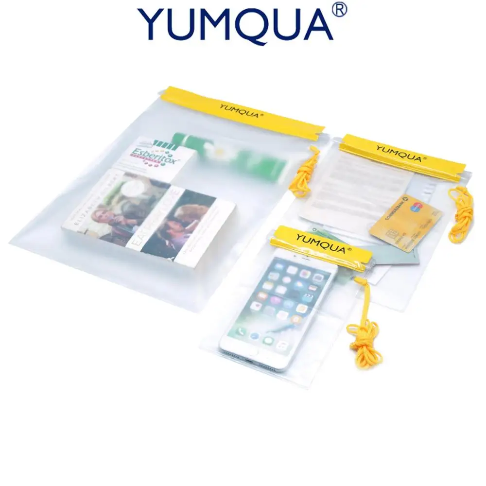 

YUMQUA 3 Pack Hiking Military Document Waterproof Case Clear Water Resistant Tight Dry Bags Cover Large Water-proof Pouch Cases