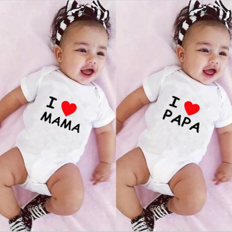 I Love Mama Papa Brother Newborn Baby Rompers Summer Toddler Baby Boy Girl Cotton Letter Romper Infant Jumpsuit Clothes Outfit Rompers Aliexpress