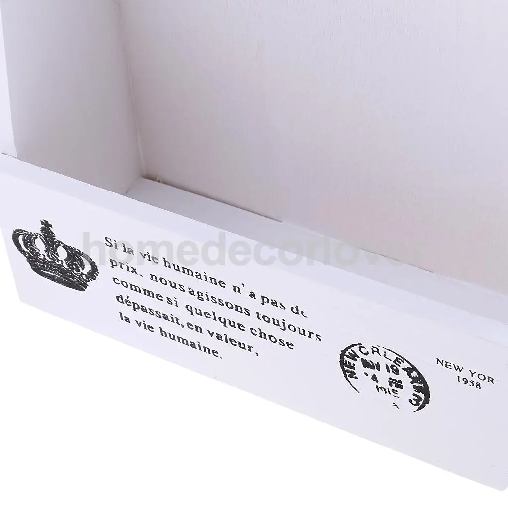 Retro Wall Mount Key Rack Storage Box Shelf Wooden Cabinet Cubby Letter Mail Holder Case