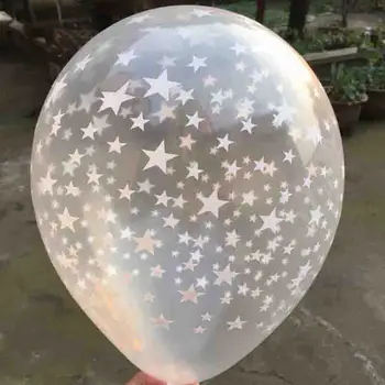 

100Pcs 3.2g 12'' Round Transparent Star Balloons Pearl Latex Helium Balloons For Birthday Wedding Baby Shower Party Decorations