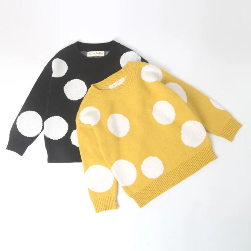 Children Baby Girls Dot Sweater Boys Autumn Winter Girls Kids Girls Boys Sweater Clothes 1-6 years