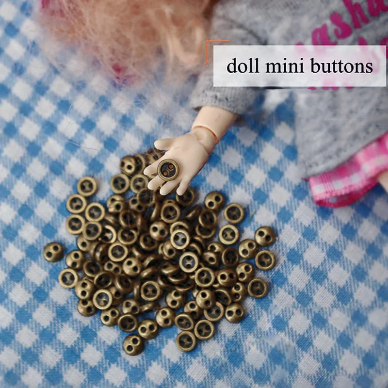 

4mm 100pcs/lot Mini DIY Handmade Round Button Dolls Clothes Decoration for BJD Blyth Barbi Doll Accessories