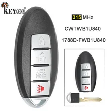KEYECU 315 МГц CWTWB1U840 Замена дистанционный смарт ключ-брелок 3+ 1 4 кнопки для Nissan Sentra 13- Versa 2013- лист 2013