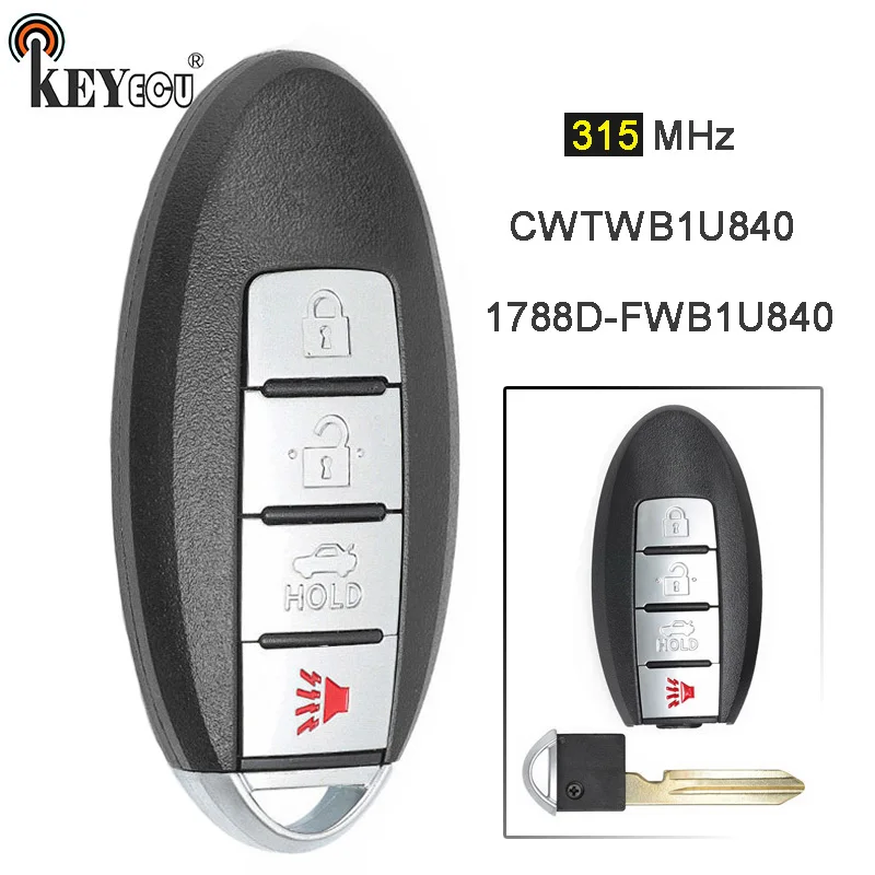 Запасная деталь KEYECU 315 МГц CWTWB1U840 для Nissan Sentra 13 2019 Versa 2013 2018 Leaf 2016|Ключ от авто| |