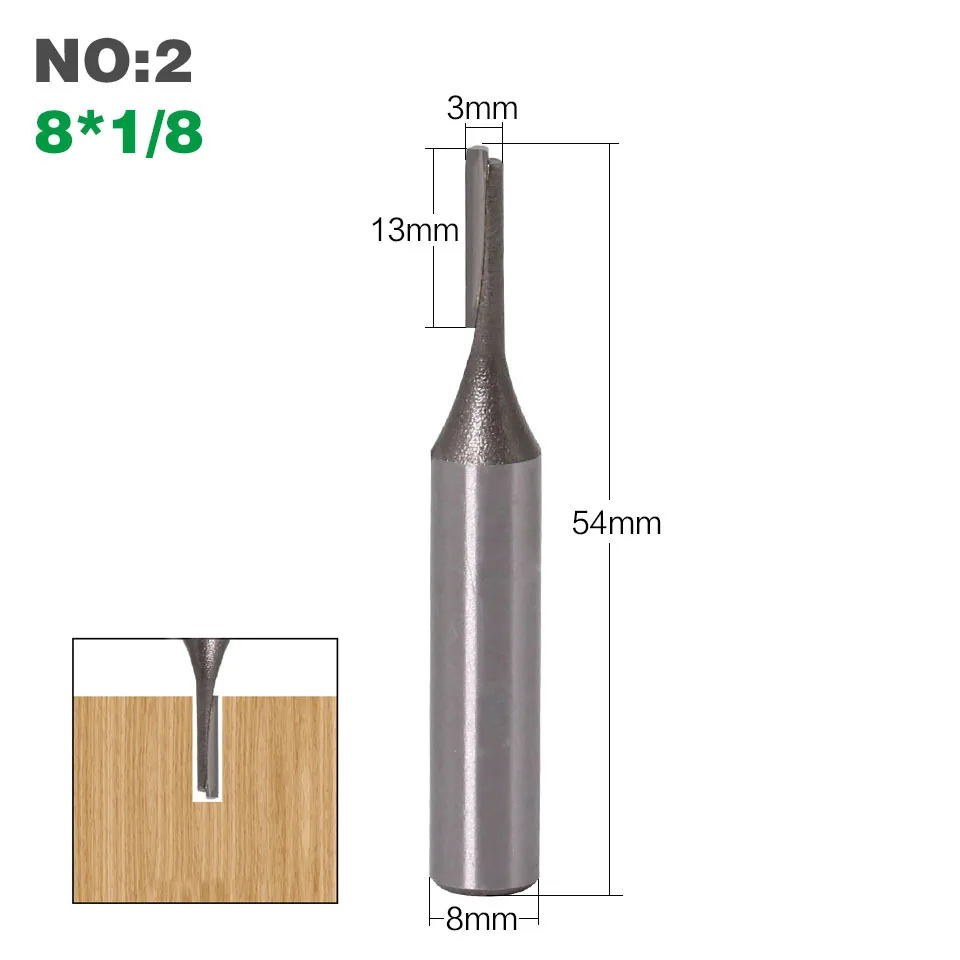 1 шт. 8 мм хвостовик 2 Флейта прямой бит Деревообрабатывающие инструменты фреза для дерева карбида вольфрама Концевая фреза