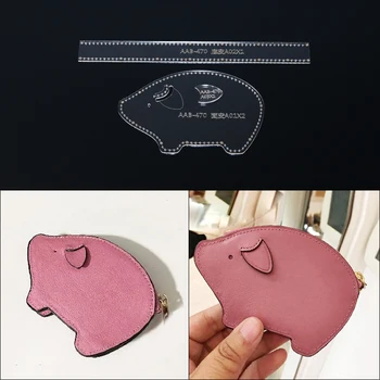 

1 Set Acrylic Sewing Pattern Mini Cartoon coin purse Template DIY Leather Handmade Craft Sewing Stencil 14*9.5*1.5cm