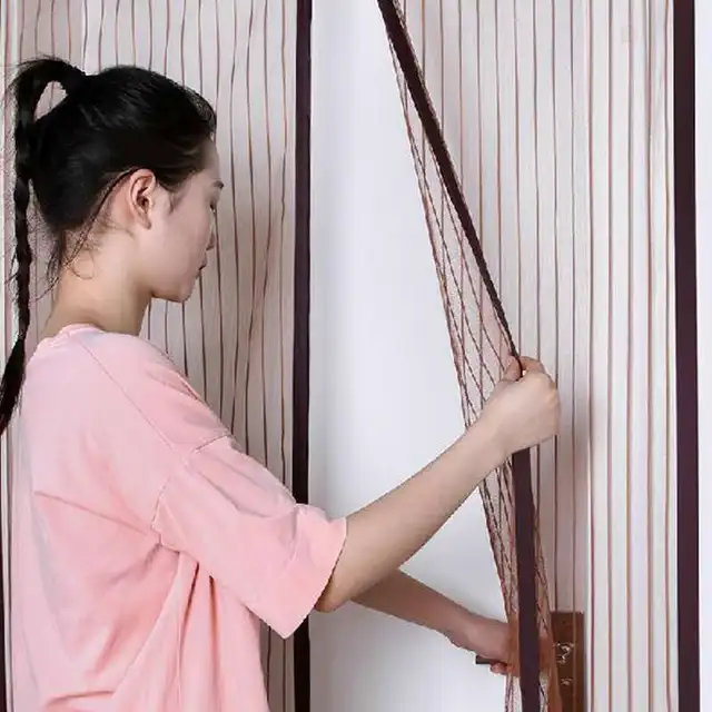 Screen Door Mesh For Bedroom Magnetic Screen Door Curtain Summer Mosquito Screen To Keep Bugs Out Net Mesh Curtain Convenient 4