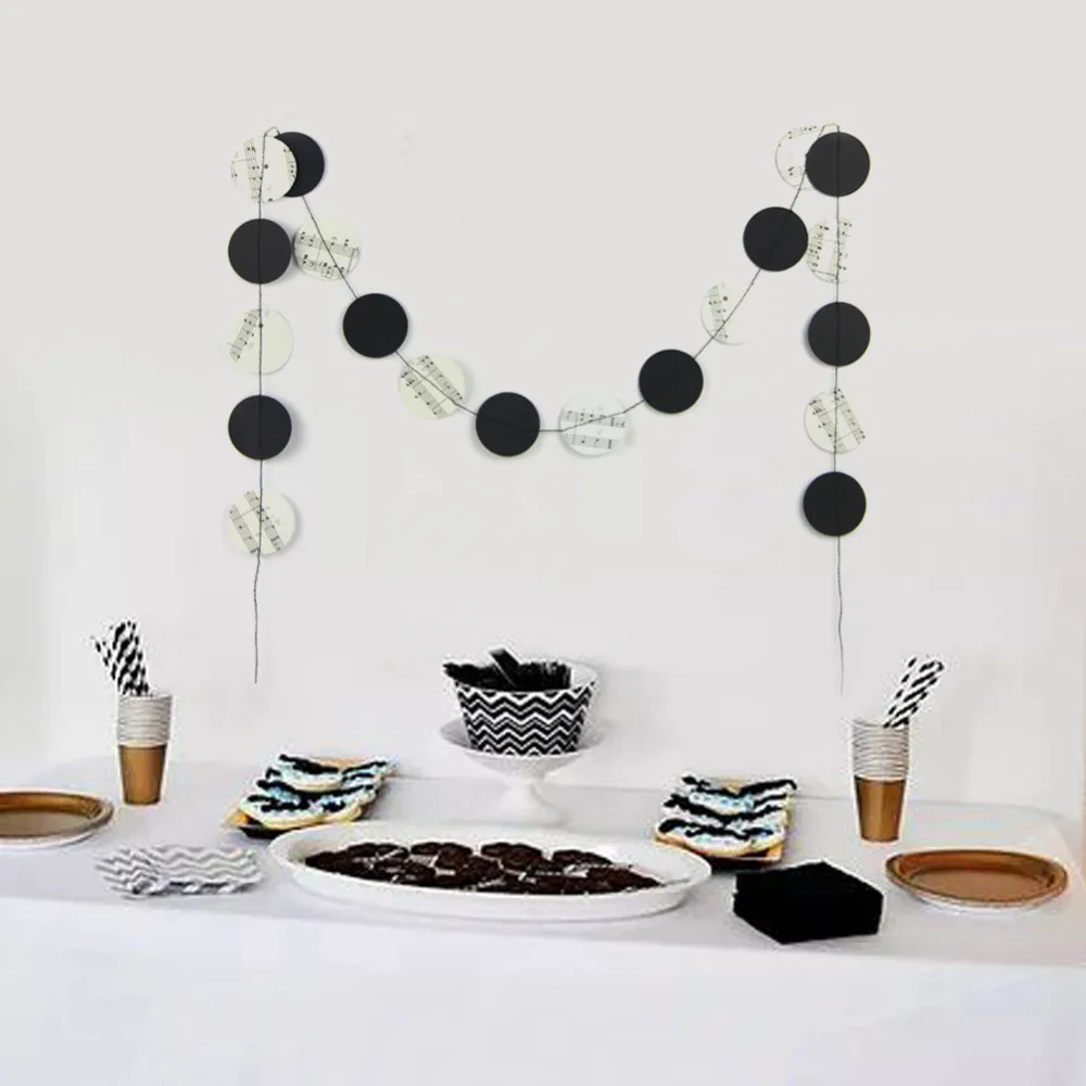 

2m Music Themed Party Garland Sheet Music Garland Music Note Paper Circle Music Orchestra Party Banner Home Decorations