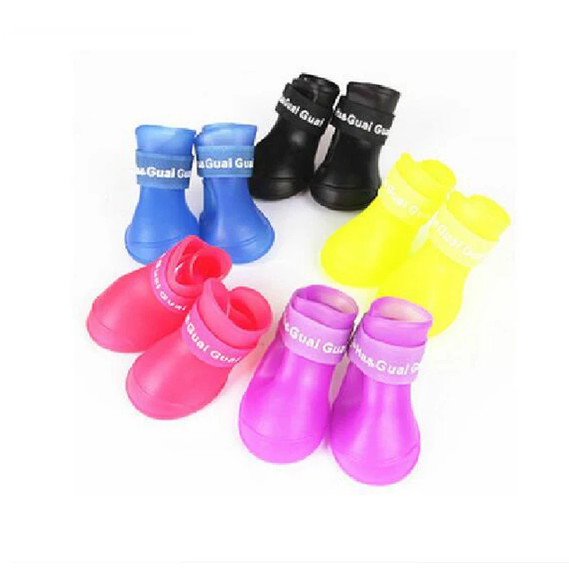 4PCS Outdoor Dog Overshoes Non slip Shoes Resuable Waterproof Rain