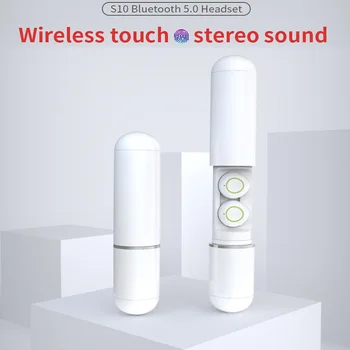 

Ture Mini S10 TWS New Original Wireless Bluetooth 5.0 Earphones Touch Control Earbuds Headset Sport Headphone with Power bank