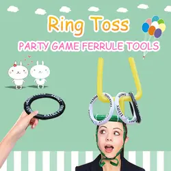 3 стиля детские вечерние мультфильм Шапки Симпатичные голова оленя/Bunny Ears/Футбол Ferrule бросить 4 кольца игра Надувные игрушки вечерние