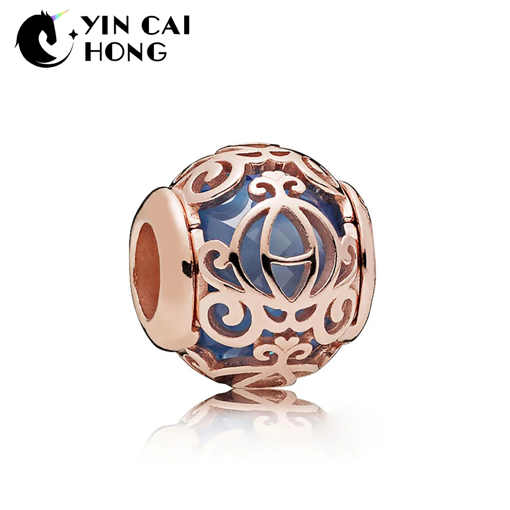 

YCH 100% 925 Sterling Silver 1:1 Limited Edition Rose Gold Elegant Beaded Charm 787773NFBL fit diy Bracelet Fashion Jewelry