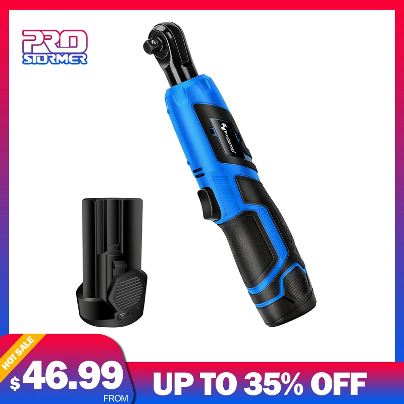 Prostormer 12v Lithium battery Rechargeable Electric Wrench Portable ratchet wrench 90 degree Power Tool wrench Quick Charger Prostormer 12v Lithium battery Rechargeable Electric Wrench Portable ratchet wrench 90 degree Power Tool wrench Quick Charger