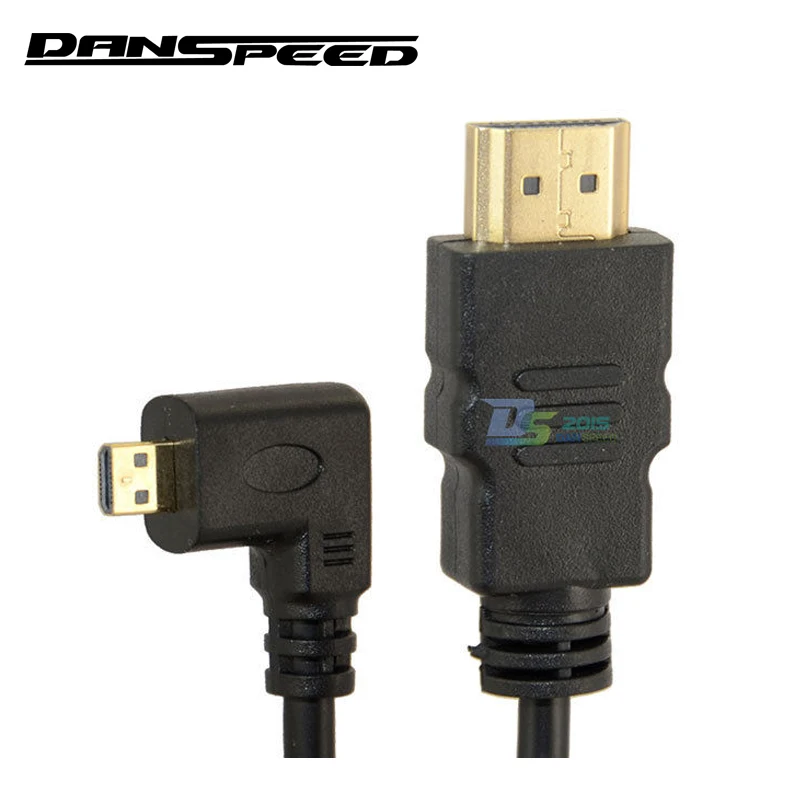 DANSPEED080P 6in HDMI мужчина к Micro D Мужской 90 градусов левый угловой AV адаптер HDTV кабель|hdmi