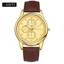 Gaiety, женские часы montre femme модный кожаный браслет Аналоговые Кварцевые Круглый наручные часы для женщин d90501