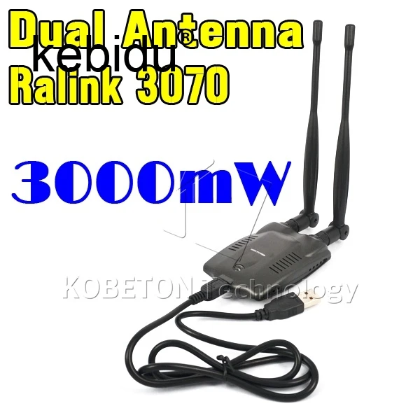 

Kebidu N9100 Beini free internet USB Wireless Network Card Wifi Adapter High Power 3000mW Dual omni Antenna Wifi Decoder