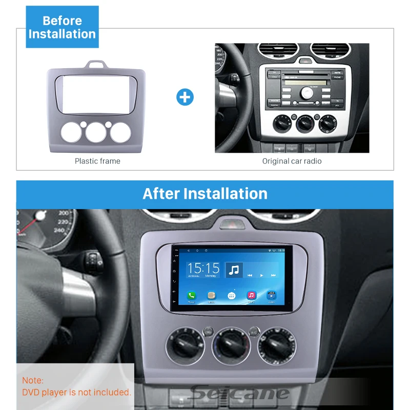 Seicane 2 Din панель пластина и установка рамка Dash монтажный комплект автомобиля радио фасции для 2004-2011 Ford Focus 173*98/178*100/178*102 мм