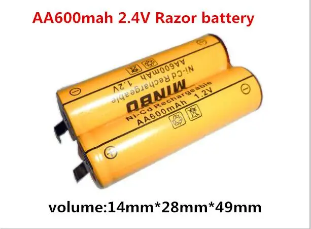 Новая батарея AA600mAh 600mah 2,4 V ni-mh аккумуляторная бритвенная батарея AA600mAh2.4V AA 600mAh 2,4 V 2 шт./лот