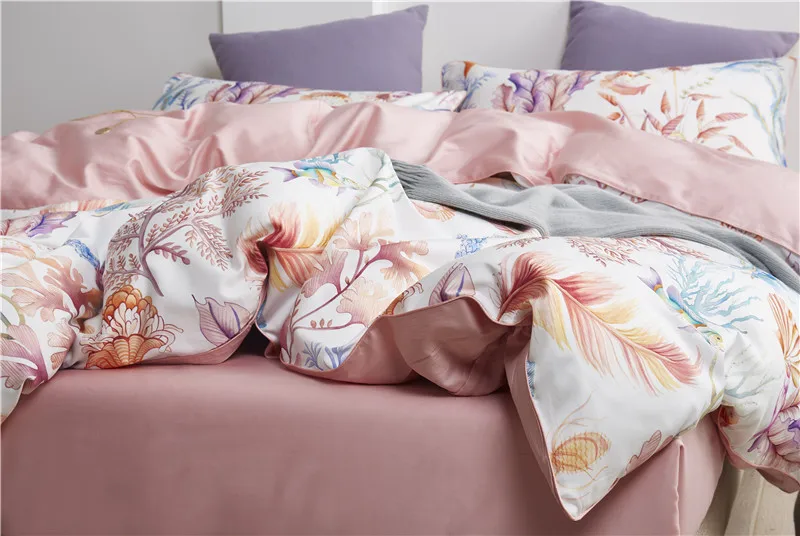 Luxury Egyptian Cotton Queen Size Duvet Cover Bed Sheet 4/6pcs Bedding Set
