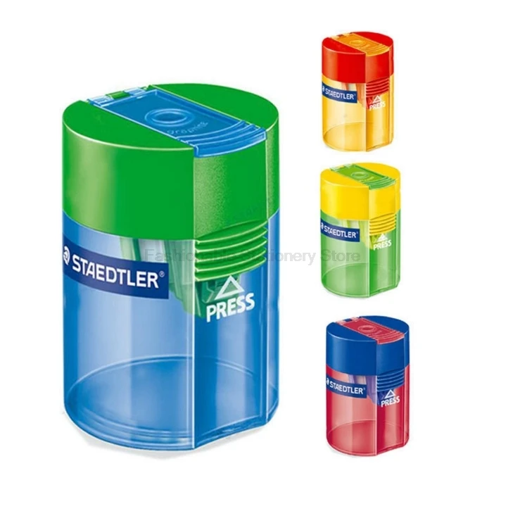 

2 Pcs/Lot STAEDTLER 511 006 Multicolor Transparent Rotating Single-hole Pencil Sharpener Pencil Sharpener Student Stationery Sch
