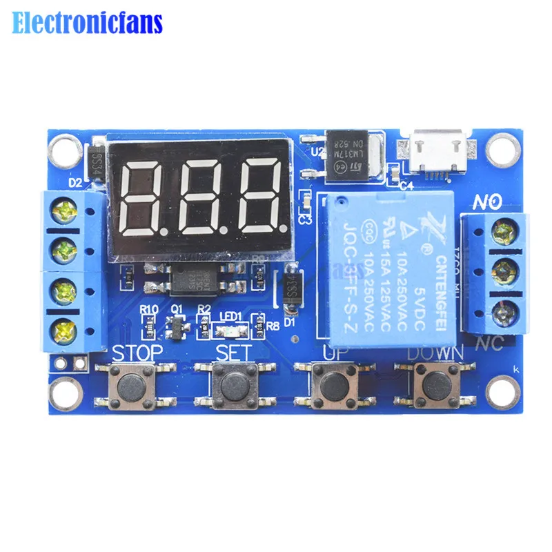 WS16 DC 6-30 V Поддержка Micro USB 5 V светодиодный дисплей Автоматизация таймер задержки цикла управления выключения рели временной задержки 6 V 9 V 12 V 24 V