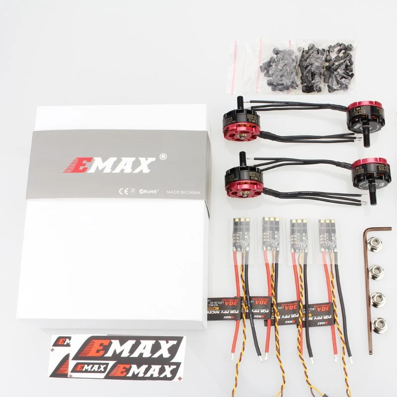 

High Quality EMAX RS2205 2300KV 2600KV RaceSpec Brushless Motor With 3-4S 30A BLHeli for lightning ESC Power Combo For RC Model