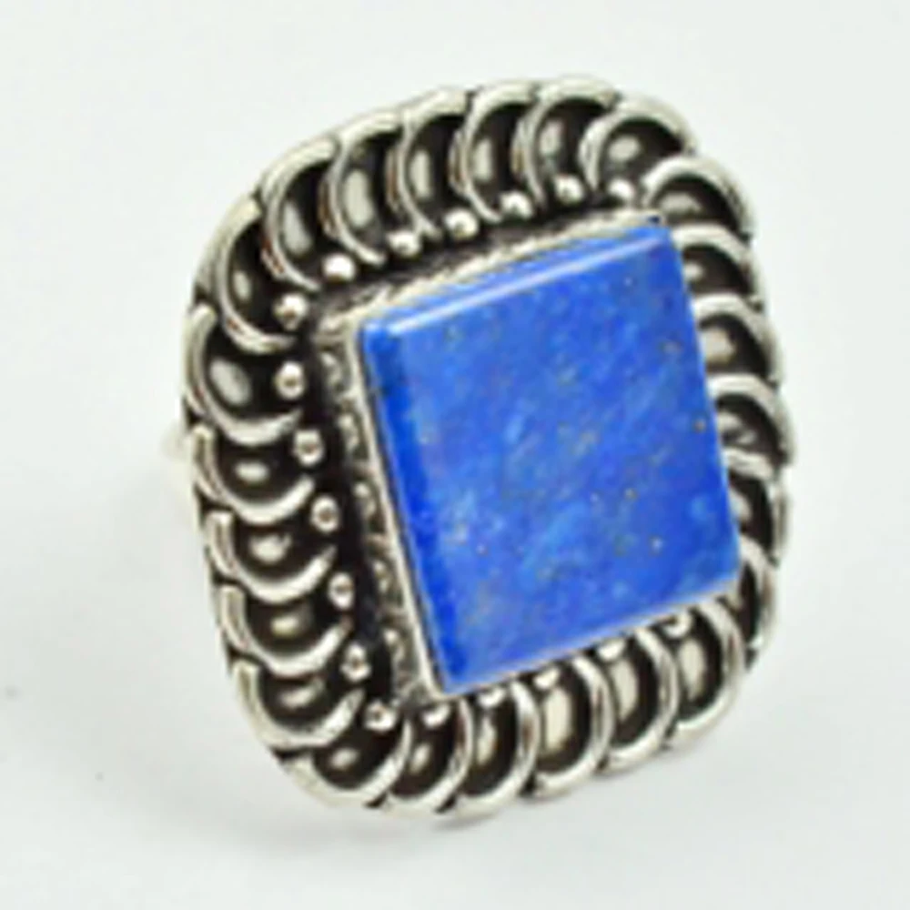 

Lapis Lazuli Ring Silver Overlay over Copper , Size: 7, R2763