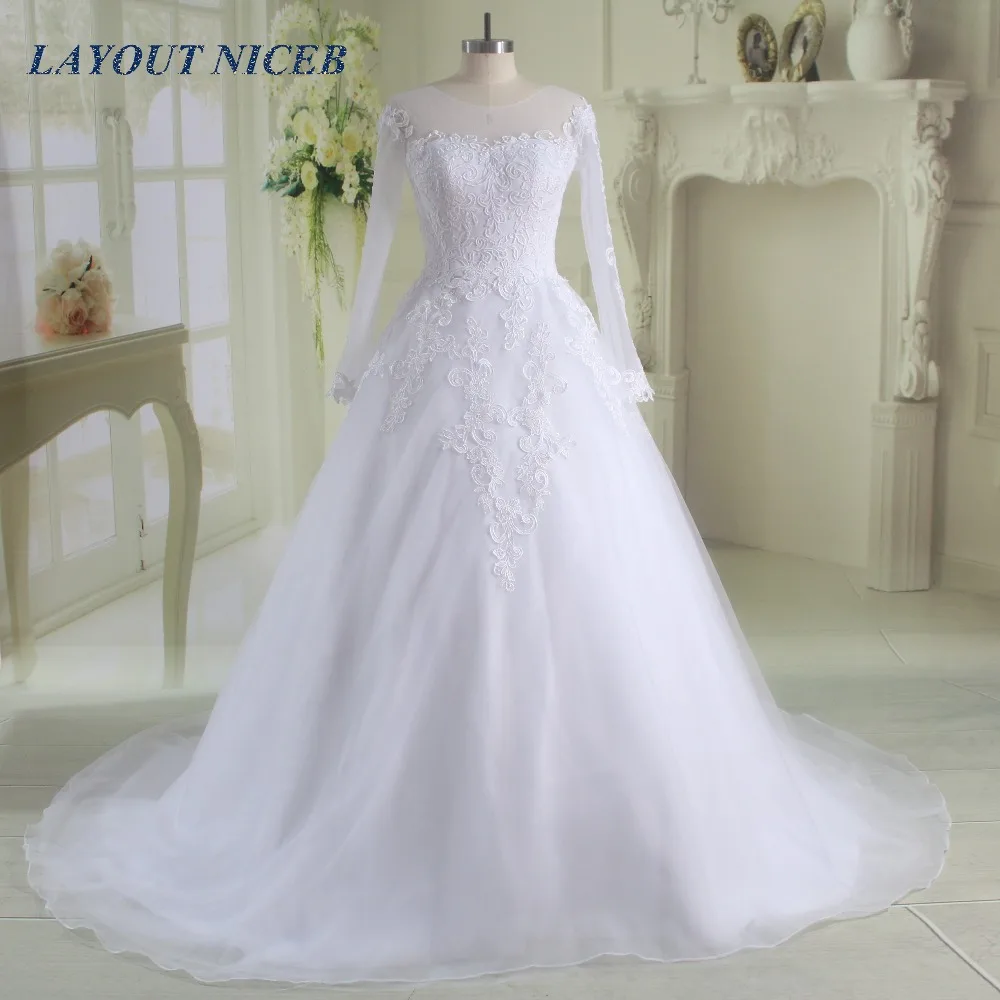 BD112 robe de mariage свадебное платье с длинными рукавами 2017 кружевное на заказ бальное