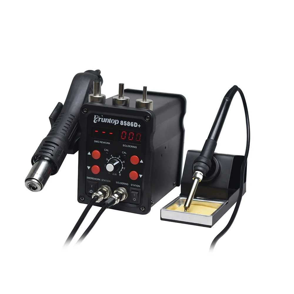 Koop Eruntop 8586D + Dubbele Digitale Display Elektrische Soldeerbouten Heteluchtpistool Beter Smd Rework Station Opgewaardeerd 8586 8786 8786D
