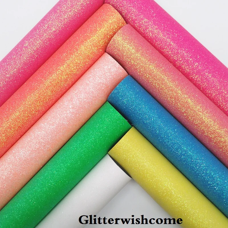 Винил Glitterwishcome размера A4 21 х29 см для бантов неоновая тонкая блестящая кожаная