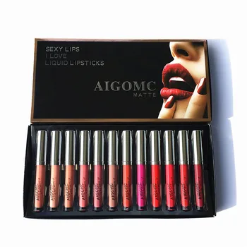 

New 12 color Lip Gloss Set Makeup Lipsticks Waterproof Long Lasting Matte Lipstick Lip Gloss Beauty Cosmetics Lipstick maquiagem