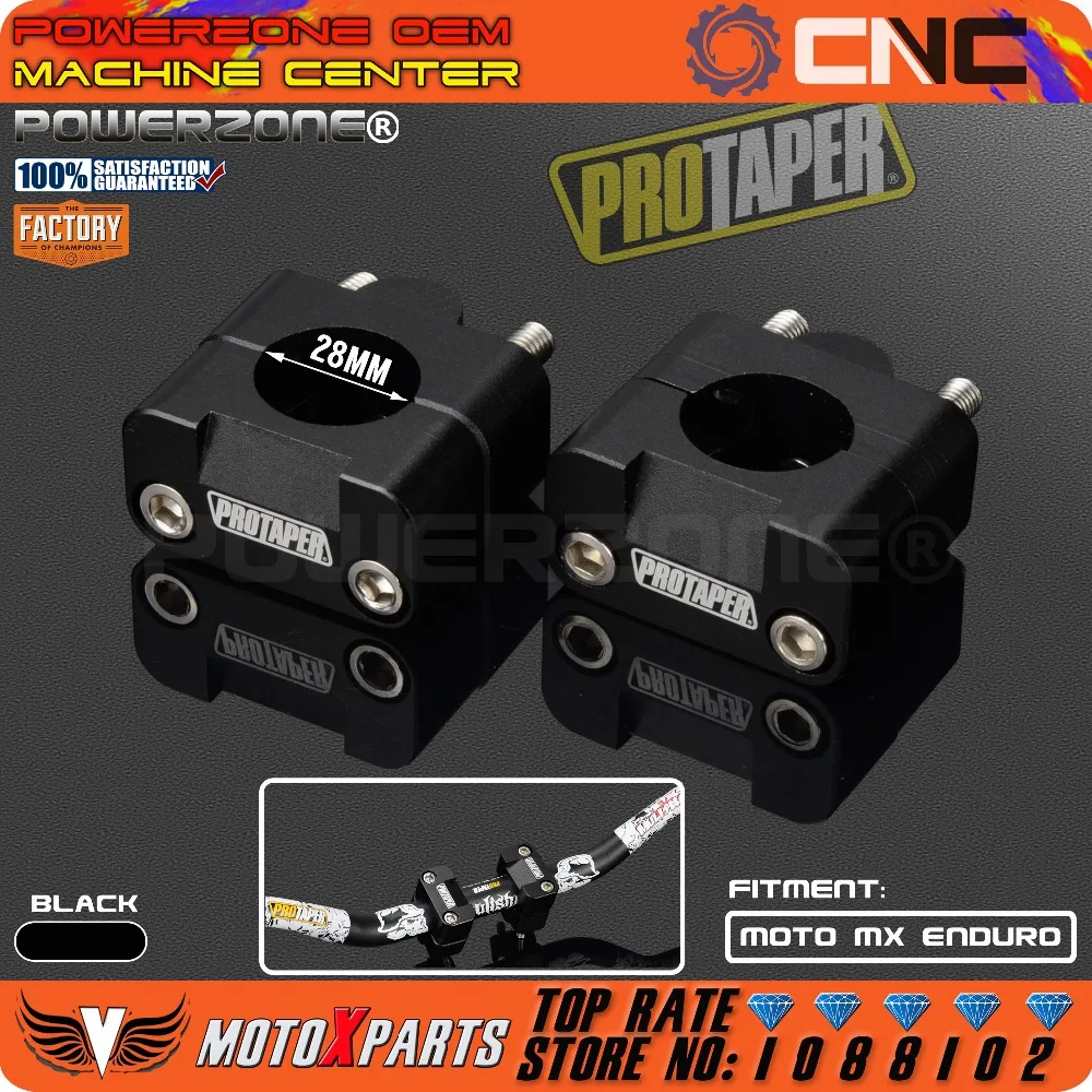 Pro Taper HandleBar Fat Bar Risers Mount Clamp Adapter 7/8 1 1/8