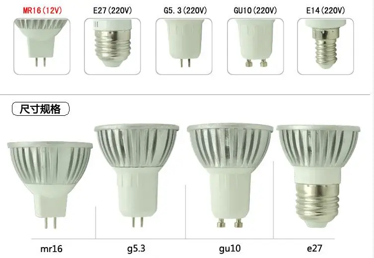 Затемнения нерегулируемых 3 W GU10 E27 E14 GU5.3 MR16 12 V наивысшая Мощность gu10 led лампа, белый gu10 led светодиодный прожектор