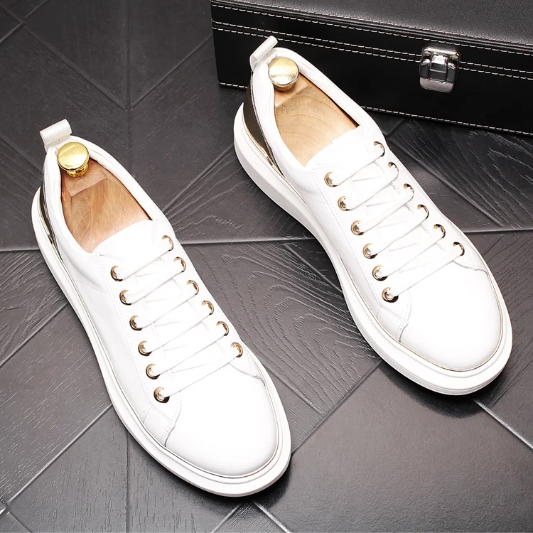 Новые мужские модные классические белого цвета обувь на платформе британский стиль мужские трендовые Обувь для отдыха знаменитости zapatos hombre vestir