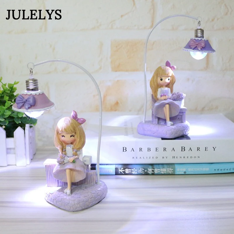 

Lovely Girl LED Night Light Office Desk Lamp Kids Children Bedroom Bedside Table Lamp Birthday Decorations Creative Nightlight