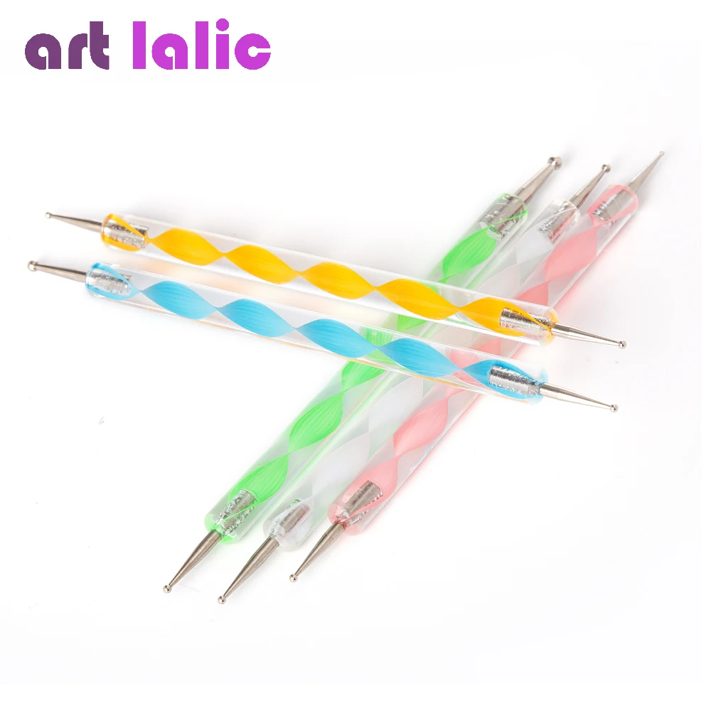 5 pcs x 2 way Dotting Marbleizing Painting Pen Tool Nail Art Dot