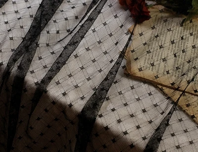 2 метра Изысканная белая черная эластичная сетчатая ткань, точечная сетчатая ткань, платье, фон, одежда нижняя рубашка Ткань Текстиль - Цвет: G.black 2M
