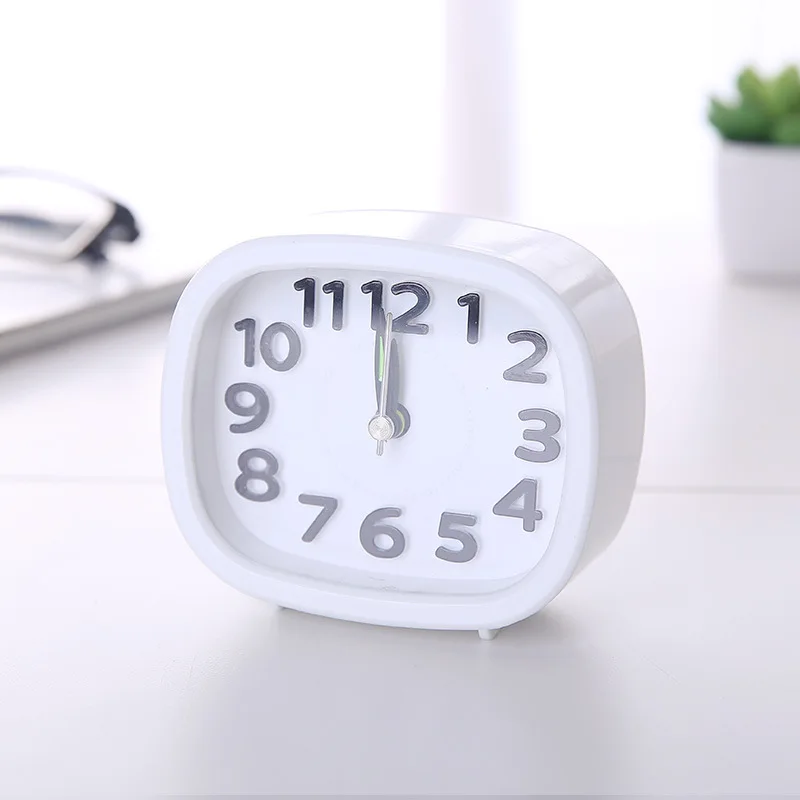 

Fashion Square Small Bed Alarm Clock Transparent Case Compact Digital Alarm Clock Creative Cute Student Desk Table Clock