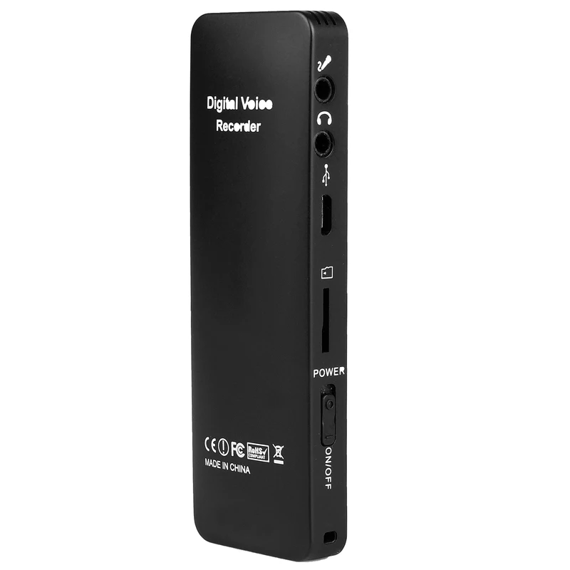 Цифровой диктофон 8 Гб черная профессиональная портативная аудиозапись USB с MP3-плеером Tf карта для расширения 32 Гб
